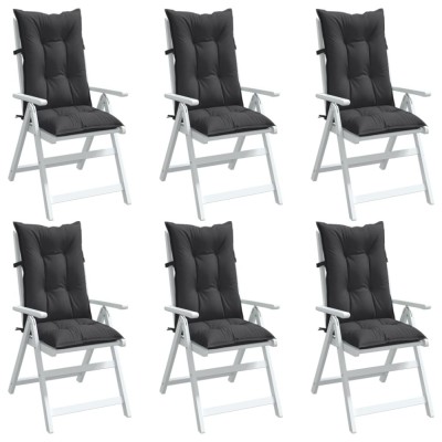 vidaXL Perne scaun cu spătar &amp;icirc;nalt, 6 buc. antracit 120x50x7 cm textil 4002345 foto
