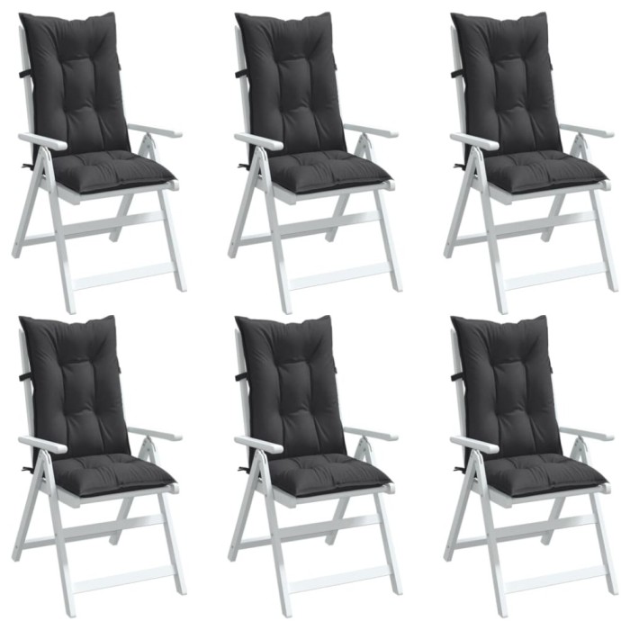 vidaXL Perne scaun cu spătar &icirc;nalt, 6 buc. antracit 120x50x7 cm textil 4002345