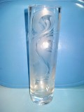 5460-I-Vaza cristal gravat ROSENTHAL Art Deco Studio Line Kristallwasse-Bjorn Wiinblad. Semnata gravura pe cant si pe fund.