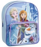 Rucsac mediu copil Frozen Regatul de Gheata Cerda, 30cm, buzunar frontal, poliester/PVC, varsta 3-6 ani