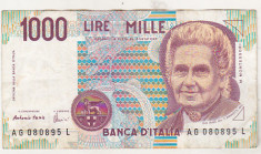 bnk bn Italia 1000 lire 1990 circulata Fazio/Amici foto