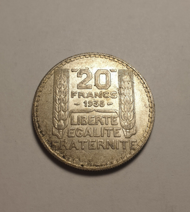 Franta 20 Franci 1938 Aunc Unc