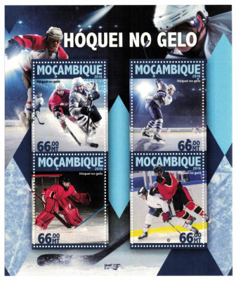 MOZAMBIC 2016 - Sport, hochei pe gheata/ set complet MNH - colita+bloc foto