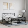 VidaXL Cadru pat metalic cu tăblie de cap/picioare, negru, 140x190 cm 376244