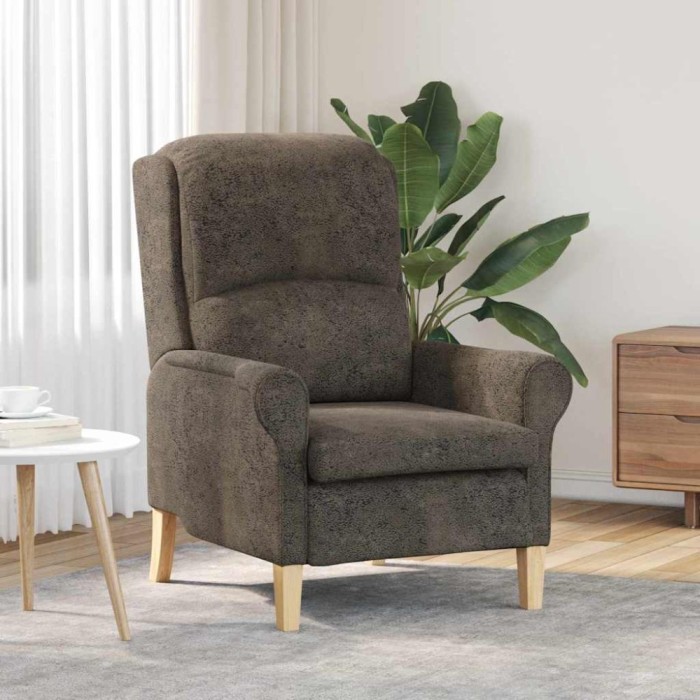 vidaXL fotoliu Gri &icirc;nchis 76 x 94 x 102 cm Piele artificială