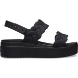 Sandale Crocs Brooklyn Woven Low Wedge Negru - Black/Black