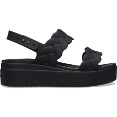 Sandale Crocs Brooklyn Woven Low Wedge Negru - Black/Black