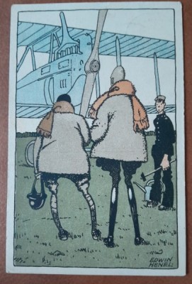Carte postala, circulata, desen de Edwin Henel, 1918 foto