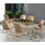 Set masa extensibila cu 6 scaune Lux Culoare Crem
