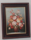 Ulei pe p&acirc;nză o lucrare veche semnata, Flori, Realism