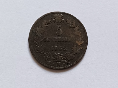 Italia - 5 centesimi 1862 foto