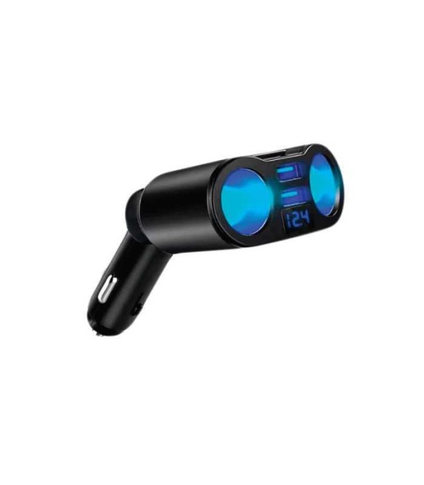 Incarcator multifunctional 2x bricheta auto 12V/24V 65W + Voltmetru