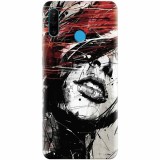 Husa silicon pentru Huawei P30 Lite, Byroglyphics Woman Drawing