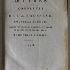 OEUVRES COMPLETES DE J.J. ROUSSEAU , TOME 26 : LES CONFESSIONS ( TOME QUATRIEME ) , 1793