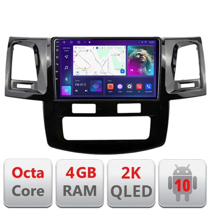 Navigatie Toyota Hilux 2008-2014 C-143 Android Octa Core Ecran 2K QLED GPS 4G 4+32GB 360 KIT-143+EDT-E409-2K CarStore Technology