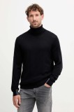 Mos Mosh pulover din amestec de l&acirc;nă ADAM culoarea negru, light, cu guler, 503343