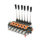 Distribuitor hidraulic cu 6 manete, debit 80L/min, Breckner Germany