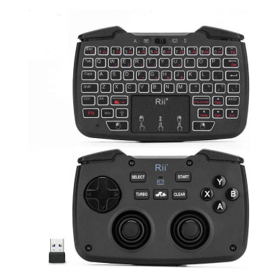 Mini tastatura wireless 3 in 1, touchpad, gamepad cu vibratii, turbo pentru pc, foto