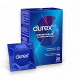 Cumpara ieftin Prezervative clasice Durex Originals Classic Natural, lubrifiate si rezistente, 56 mm,1 cutie x 20 buc