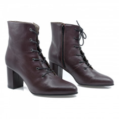 Ghete Dama, Miu-607/1, Elegant, Piele Naturala, bordo