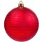 Glob Brad Craciun, Model Mat Glitter, Culoare Rosie, Diametru 15cm, Material Plastic