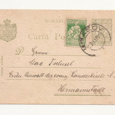 R1 Romania - Carta postala , Hermannstadt . Sibiu , circulata 1921