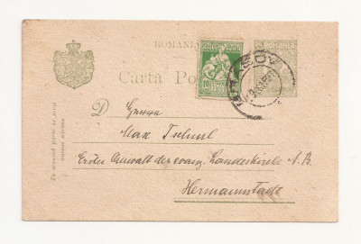 R1 Romania - Carta postala , Hermannstadt . Sibiu , circulata 1921 foto