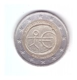 Moneda 2 euro Austria 2009 EMU Uniunea Economica si Monetara, circulata, curata