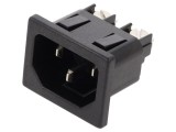 Conector: alimentare AC; soclu; tată; 10A; 250VAC; C14 (E)