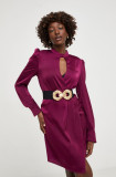 Cumpara ieftin Answear Lab rochie culoarea bordo, mini, evazati