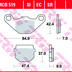 Set placute frana TRW MCB519 - CPI Hussar - Popcorn – Peugeot Speedfight – Trekker – Vivacity – PGO Big Max 50cc