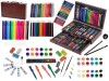 Set complet pentru pictura si desen, 123 piese, creioane, markere, acuarele, valiza lemn inclusa, Dactylion