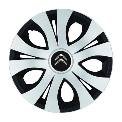 Set 4 Capace Roti Top Gri-Negru R17, Compatibil Cu Citroen foto