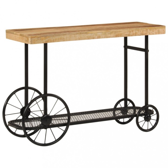 vidaXL Consolă 112x36x76 cm din lemn masiv de mango și fier 353332