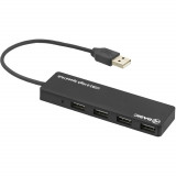 Hub Tellur USB 2.0, 4 x USB-A, Negru