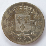 Franța 5 francs /franci 1818 B Rouen argint,Ludovic XVIII ( Regele Emigranților), Europa