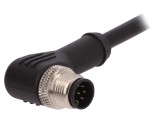 Conector M12 mufă tată 8 pini unghi 2A 30V IP67 BULGIN pentru cabluri