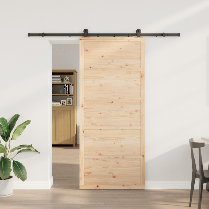 vidaXL Ușă glisantă Maro 100 x 208 cm Lemn masiv de pin