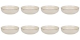 Set farfurii 8 piese, ceramica, bej, diametru 20 cm, stil Nordic