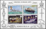 Anguilla 1977 - Vizita regala, supratipar pe Silver Jubilee, regalitate britanica, bloc neuzat