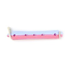 Set 12 bucati bigudiuri din plastic cu elastic pentru permanent Rosu &amp;Albastru 60 mm x grosime 10 mm