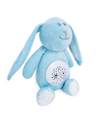Iepure de plus ambrasmart, cu Lumina de Noapte, cu Muzica si Sunete Albe, pentru Copii, multifunctional, Albastru