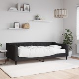 VidaXL Pat de zi cu saltea, negru, 90x200 cm, textil 3197410