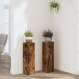 Cumpara ieftin Suporturi de plante, 2 buc., stejar fumuriu, 17x17x60 cm