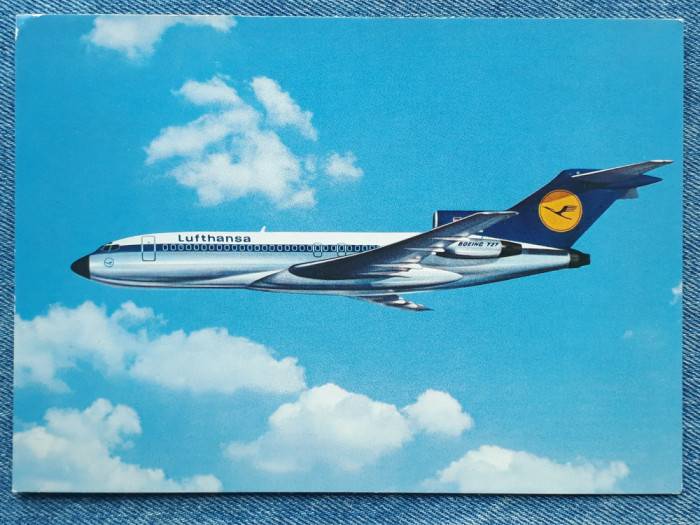 414 - Boeing 727 Europa Jet Lufthansa / avion / Carte postala necirculata