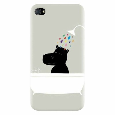 Husa silicon pentru Apple Iphone 4 / 4S, Hippo Bath foto