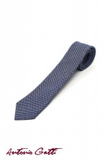 Cravata Bumbac Cu Matase Bleu CR006-2802 foto