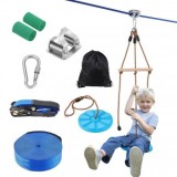 Set tiroliana lungime 20 m, capacitate max 250 kg, cablu, scaun