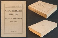 1895-1935 GAZETA MATEMATICA 501 pag Volum Jubiliar 40 ani ISTORIC INVATAMINTE Cu autografe si mentiunea: Premiu oferit de G.M. ... foto