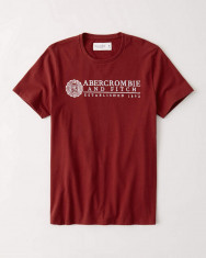 Tricou Abercrombie &amp;amp; Fitch grena mas.M-Lichidare stoc!! foto